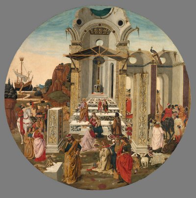 A Adoração dos Magos, c. 1495. de Raffaello Botticini