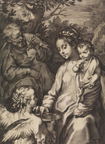 A Sagrada Família com a tigela de mingau, c. 1580-ca. 1614. de Raffaello Guidi