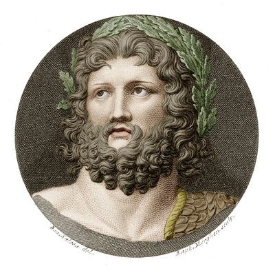 Zeus (gravura colorida) de Raffaello Sanzio Morghen