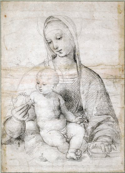 Madonna com a romã, c. 1504 de Raffaello Sanzio Raphael
