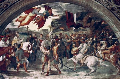 Papa Leão I, Repulsão de Átila, detalhe, 1511-14 de Raffaello Sanzio Raphael