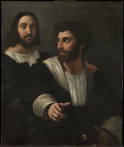 Auto-retrato com um amigo Retrato duplo, 1519 de Raffaello Sanzio Raphael