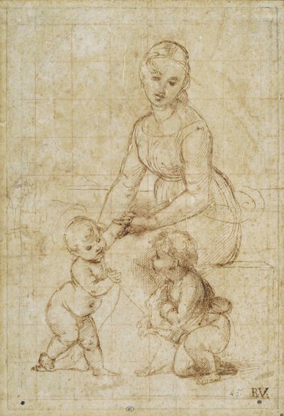 Estudo para La belle jardinière, ca 1506-1507. de Raffaello Sanzio Raphael