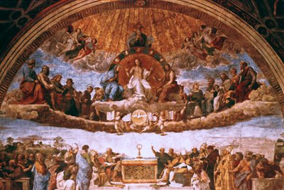A disputa pelo Santo Sacramento, 1508-1509 de Raffaello Sanzio Raphael