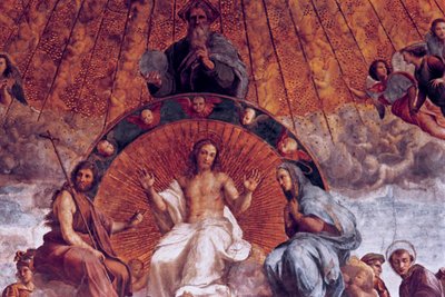 A Disputa no Santo Sacramento, detalhe, 1508-1509 de Raffaello Sanzio Raphael