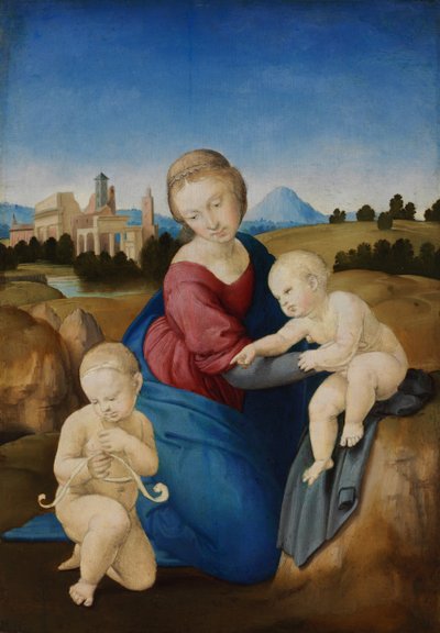 A Madonna e a criança com o pequeno Batista The Esterházy Madonna de Raffaello Sanzio Raphael