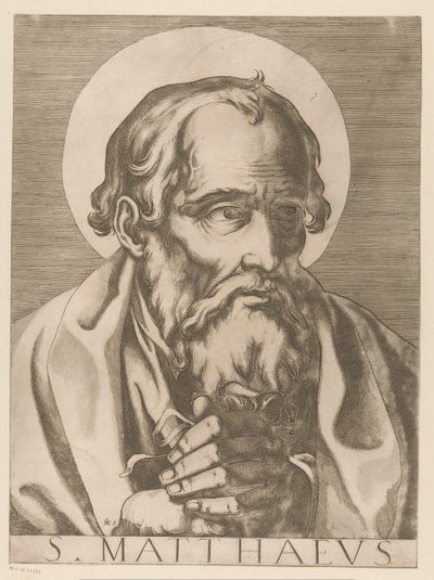 São Mateus
S. Matthaeus (título sobre o objecto)
Cristo, Maria e os doze apóstolos (título da série)
Il sacrato collegio apostolico (título da série) de Raffaello Schiaminossi