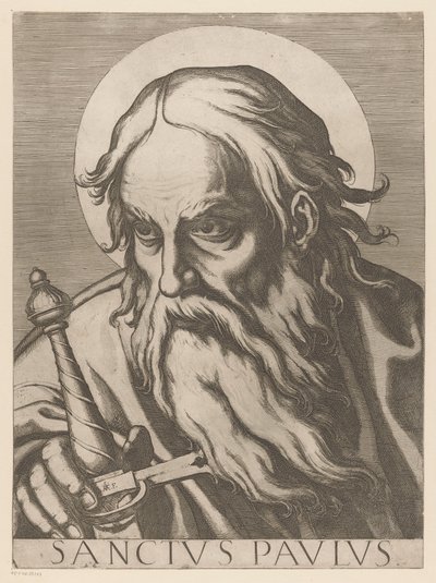Heilige Paulus
Sanctus Paulus (título sobre o objecto)
Christus, Maria en de twaalf apostelen (título da série)
Il sacrato collegio apostolico (título da série) de Raffaello Schiaminossi