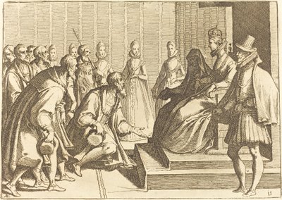 Margaret da Áustria dando audiência a um nobre de Raffaello Schiaminossi
