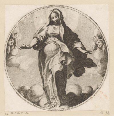Maria nas nuvens
Sancta Maria Mater Dei (título sobre o objecto) de Raffaello Schiaminossi