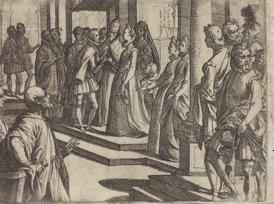O Noivado de Margarida da Áustria com Filipe III, Rei da Espanha [verso] de Raffaello Schiaminossi