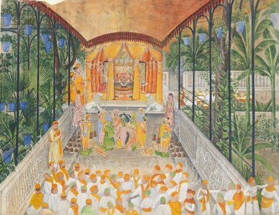 Celebração do Nascimento de Krishna Janamashtami, ca. 1880-1900. de Ragunath