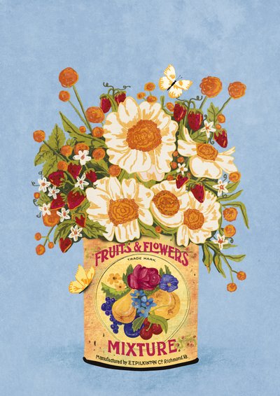 Flores numa lata de chá vintage de Raissa Oltmanns