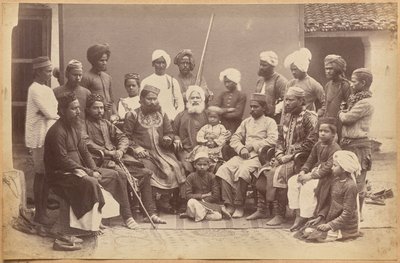 Família de Mowhri Rahman Alli Khan, Rewa (recto, em baixo) de Raja Deen Dayal