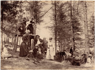 Grupo em piquenique, Mashobra de Raja Deen Dayal