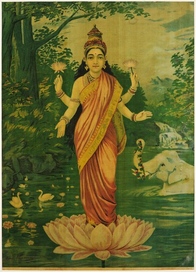 Lakshmi, de Raja Ravi Varma, década de 1930 de Raja Ravi Varma