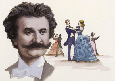 Johann Strauss The Younger (guache sobre papel) de Ralph Bruce