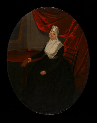 Retrato da esposa de um relojoeiro de Connecticut, ca. 1800. de Ralph Earl