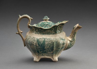 Bule, c.1847-49 (faiança vitrificada com chumbo com impressão de transferência) de Ralph Hall