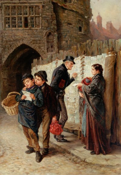 O vendedor da balada, o Portão Negro, 1884 de Ralph Hedley