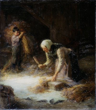 Threshing as colisões, 1899 de Ralph Hedley