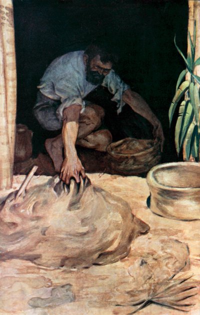 Ilustração para Robinson Crusoe de Daniel Defoe (cor litho) de Ralph Noel Pocock