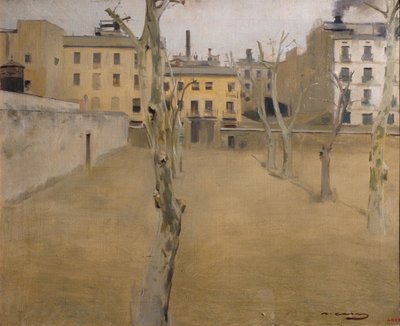 Pátio da antiga prisão de Barcelona de Ramón Casas