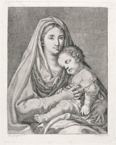 Madonna e Child depois de Francisco Bayeu e Subias. de Ramon Bayeu y Subias