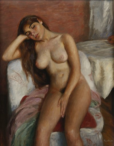 Jovem mulher relaxante; Jovem mulher, de Ramon Pichot Gironés