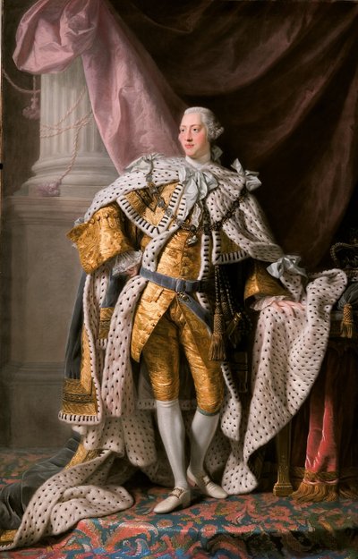 Retrato do rei George III do Reino Unido 1738-1820 em suas vestes de coroação, ca 1770 de Ramsay