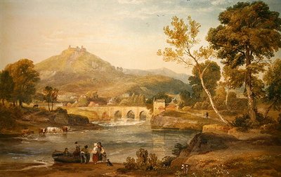 Llangollen, País de Gales (aguarela sobre papel) de Ramsay Richard Reinagle