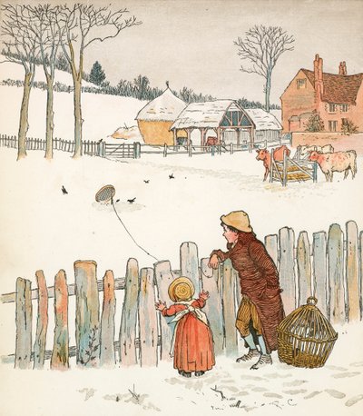 Quatro e vinte melros (litografia a cores) de Randolph Caldecott