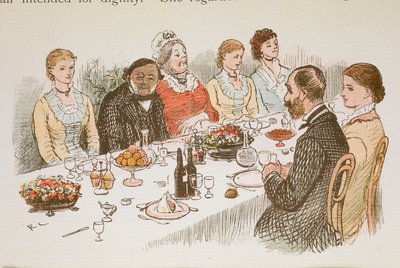 Pessoas sentadas à mesa de jantar. de Randolph Caldecott