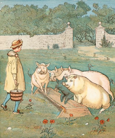 O rapaz do agricultor (litografia a cores) de Randolph Caldecott