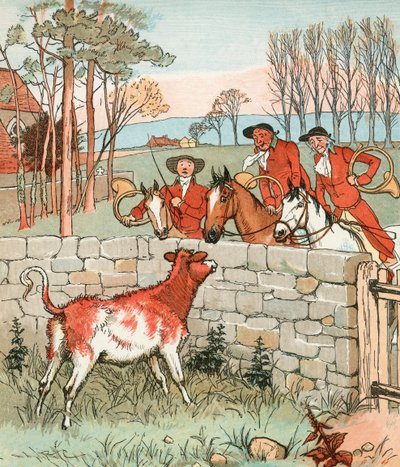 A Caça (litografia a cores) de Randolph Caldecott