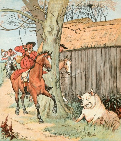 A Caça (litografia a cores) de Randolph Caldecott