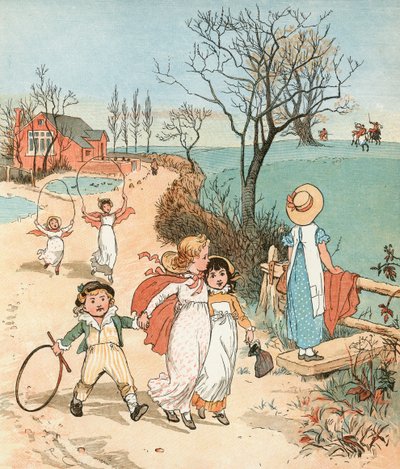 A Caça (litografia a cores) de Randolph Caldecott