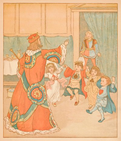 O rei dos corações, chamado para essas tortas, 1880. de Randolph Caldecott