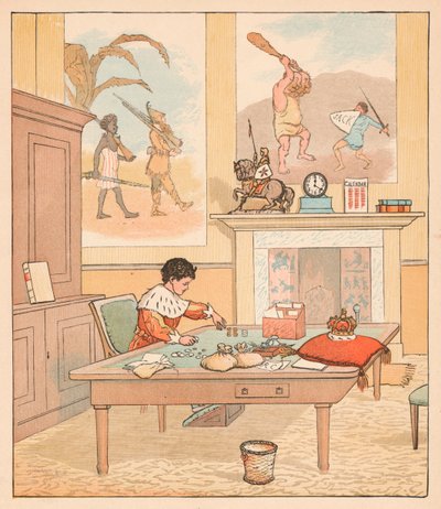 O rei estava em sua casa de contagem, Contando seu dinheiro, 1880. de Randolph Caldecott