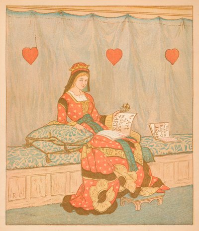 A rainha dos corações, ela fez algumas tortas, 1880. de Randolph Caldecott