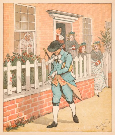 O bom homem de Islington partindo para a igreja, c1879. de Randolph Caldecott