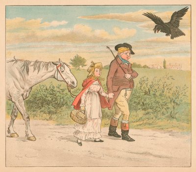 O corvo travesso voou rindo, c1885, 1934. de Randolph Caldecott