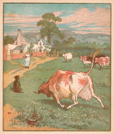 Esta é a vaca com o chifre amassado ..., c1878. de Randolph Caldecott