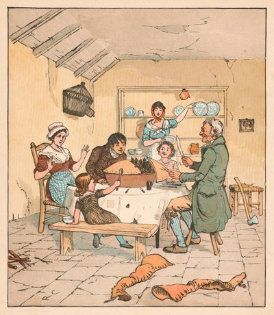Quando a torta foi aberta, os pássaros começaram a cantar, 1880. de Randolph Caldecott