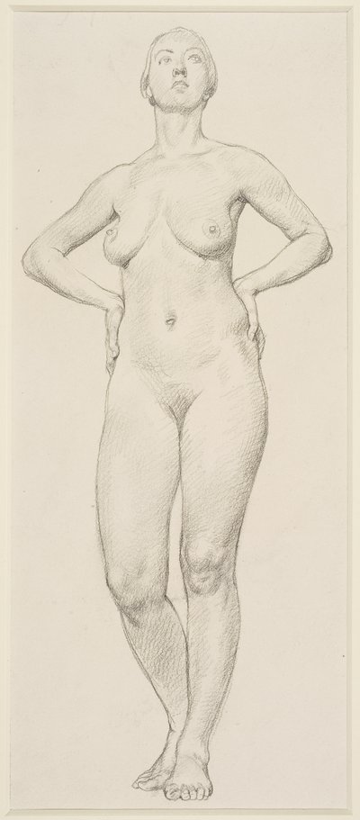 Um estudo de uma mulher (lápis sobre papel) de Randolph Schwabe