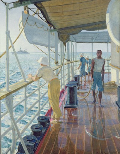 Lavagem dos conveses (óleo sobre tela) de Raoul Du Gardier