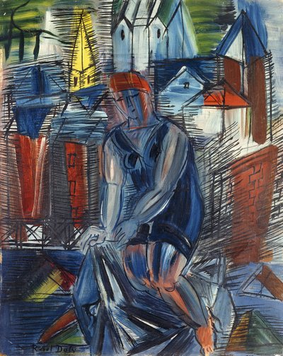 Banhista (baigneuse), c.1950 (óleo sobre tábua) de Raoul Dufy