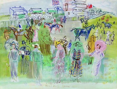Elegant People em Epsom de Raoul Dufy