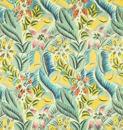 Flores e folhas (guache sobre papel) de Raoul Dufy