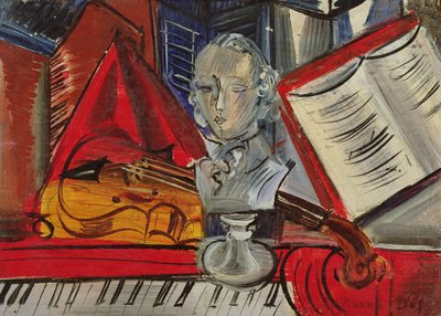 Homenagem a Mozart, c.1945 (óleo sobre tela) de Raoul Dufy